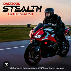Stealth 5 motorbike tracker by Datatool in black for vehicle security